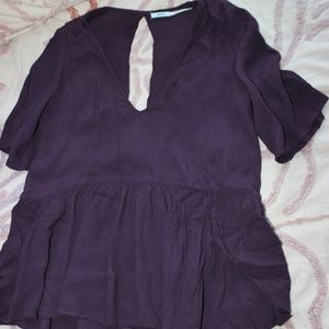 Kimchi Blue small purple peplum blouse
